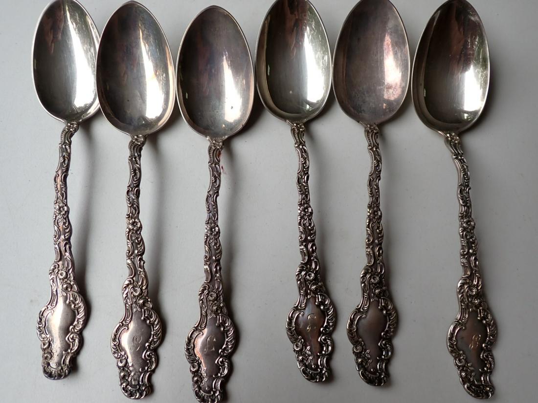 6 Sterling Gorham Large Spoons - Monogrammed (1 of 5)