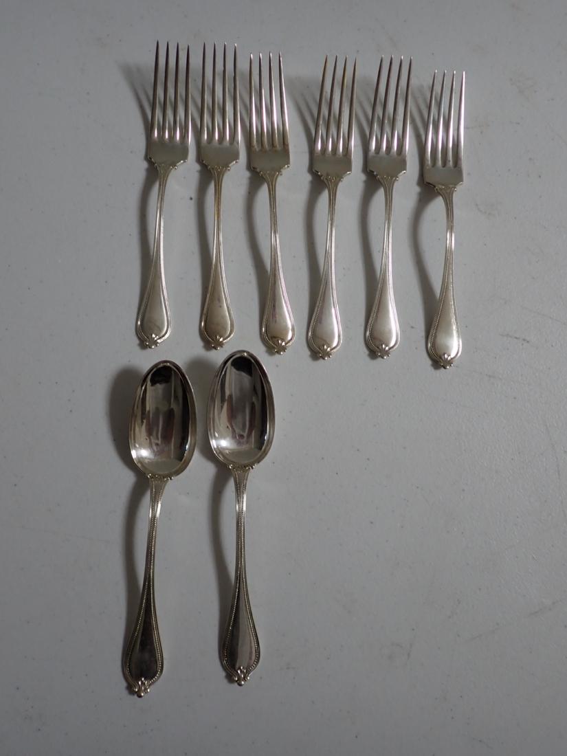 12 Pieces Sterling 925/1000 R.C. Eldridge 6 Forks, 6 Spoons: Appr. 10 troy ounces. Please see photos for details and condition.
