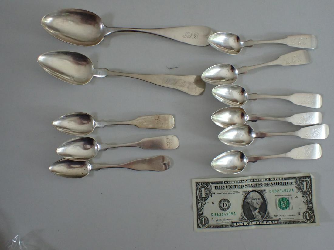 11 Coin Sliver Spoons Boston and Worcester (1 of 10)