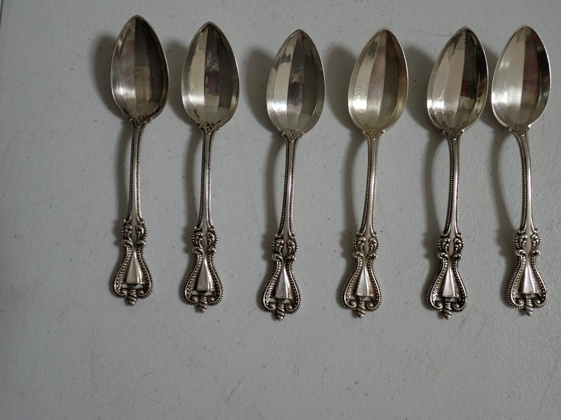 6 Sterling 925/1000 Pat. 1895 Grapefruit Spoons: Appr. 4.9 troy ounces. Please see photos for details and condition.
