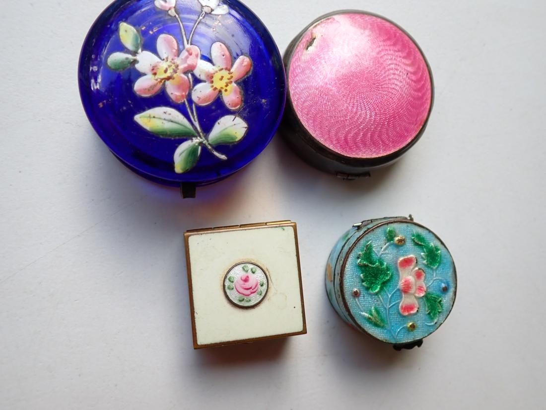 Sterling & Enamel Pill Box and Other Pill Boxes (1 of 10)