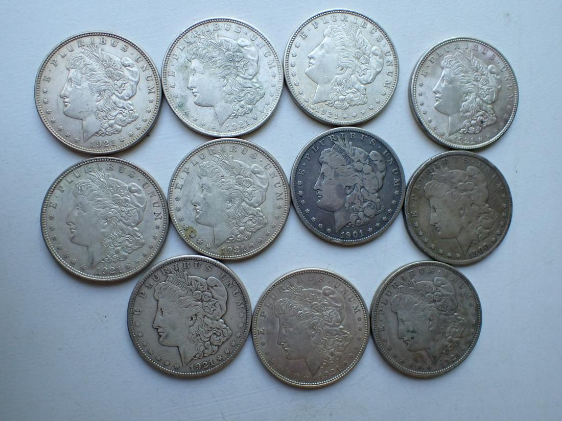 11 Morgan Silver Dollars (1 of 10)