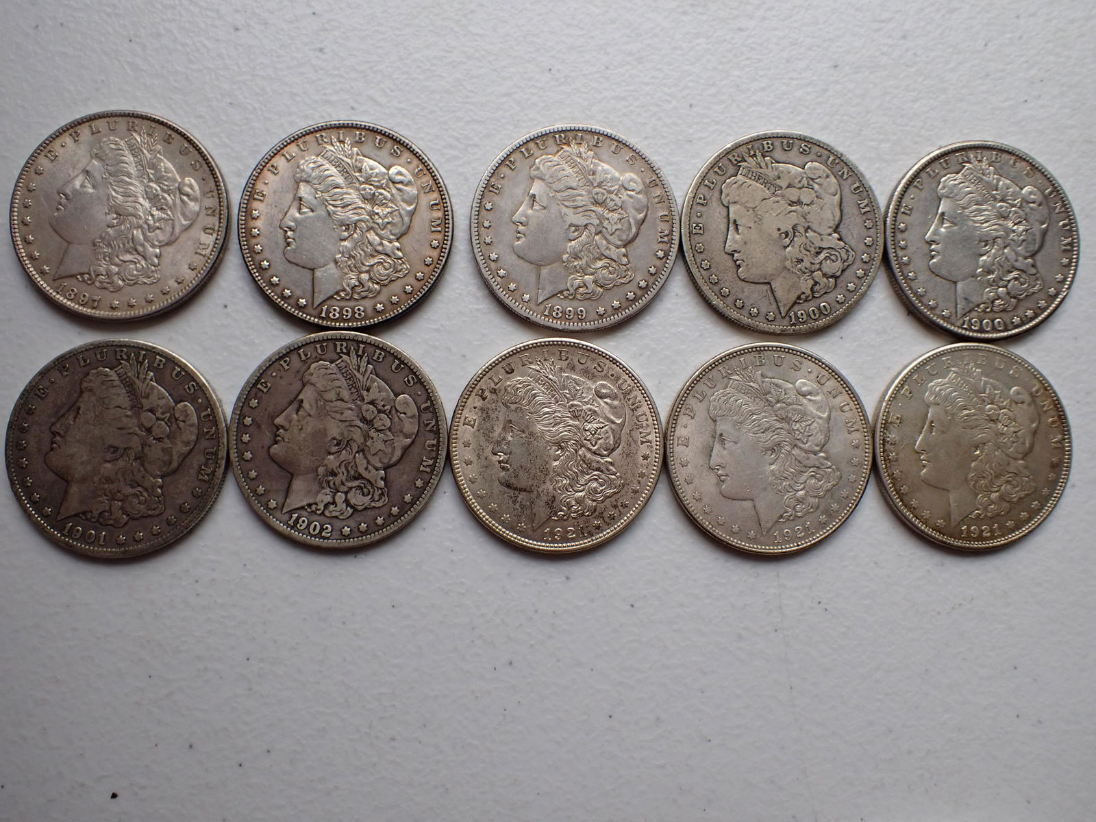 10 Morgan Silver Dollars (1 of 12)