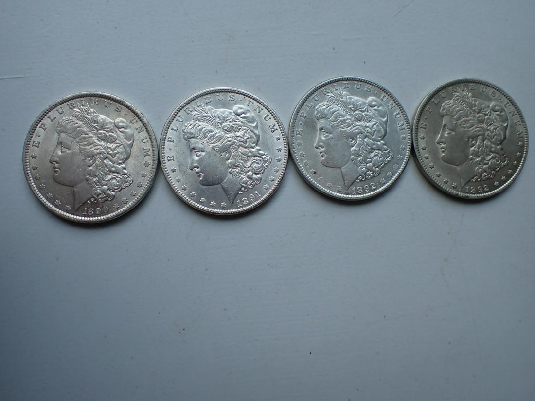 1890, 1891 and (2) 1892 Morgan Silver Dollars (1 of 12)