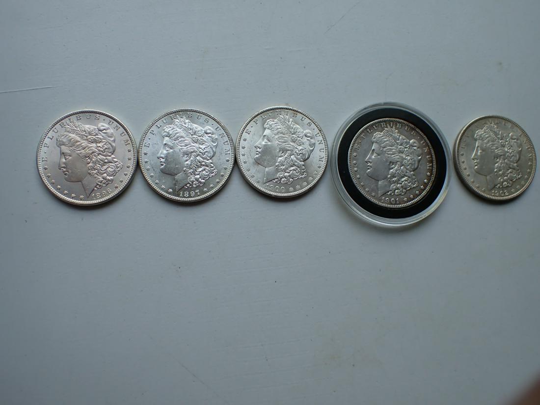 1896, 1897, 1900, 1901 and 1902 Morgan Silver Dollars (1 of 12)