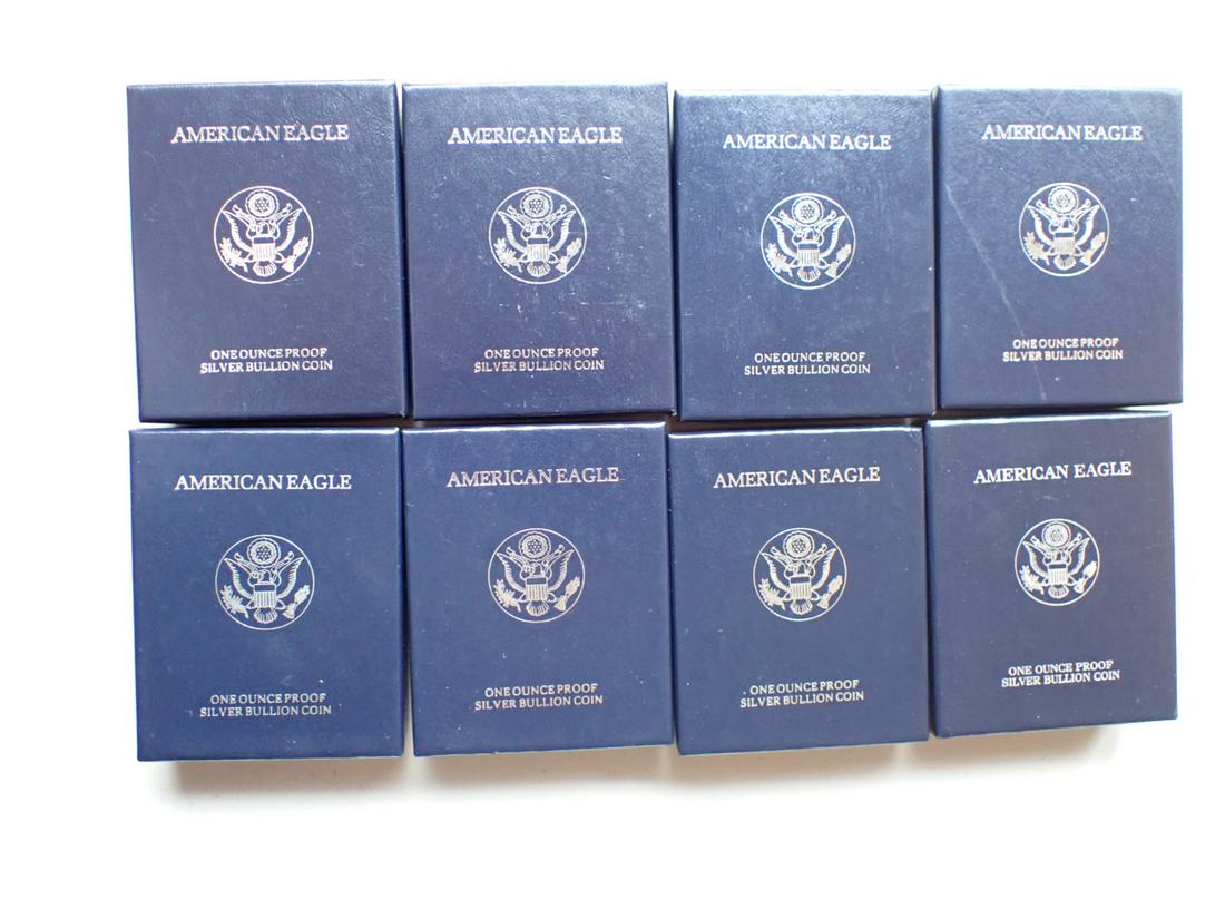 8 Silver American Eagle Proof Sets (1 of 3)