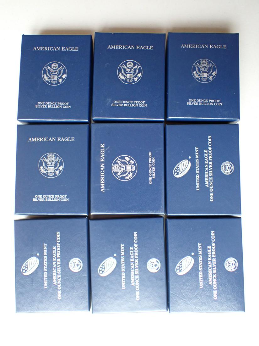 9 Silver American Eagle Proofs (1 of 9)