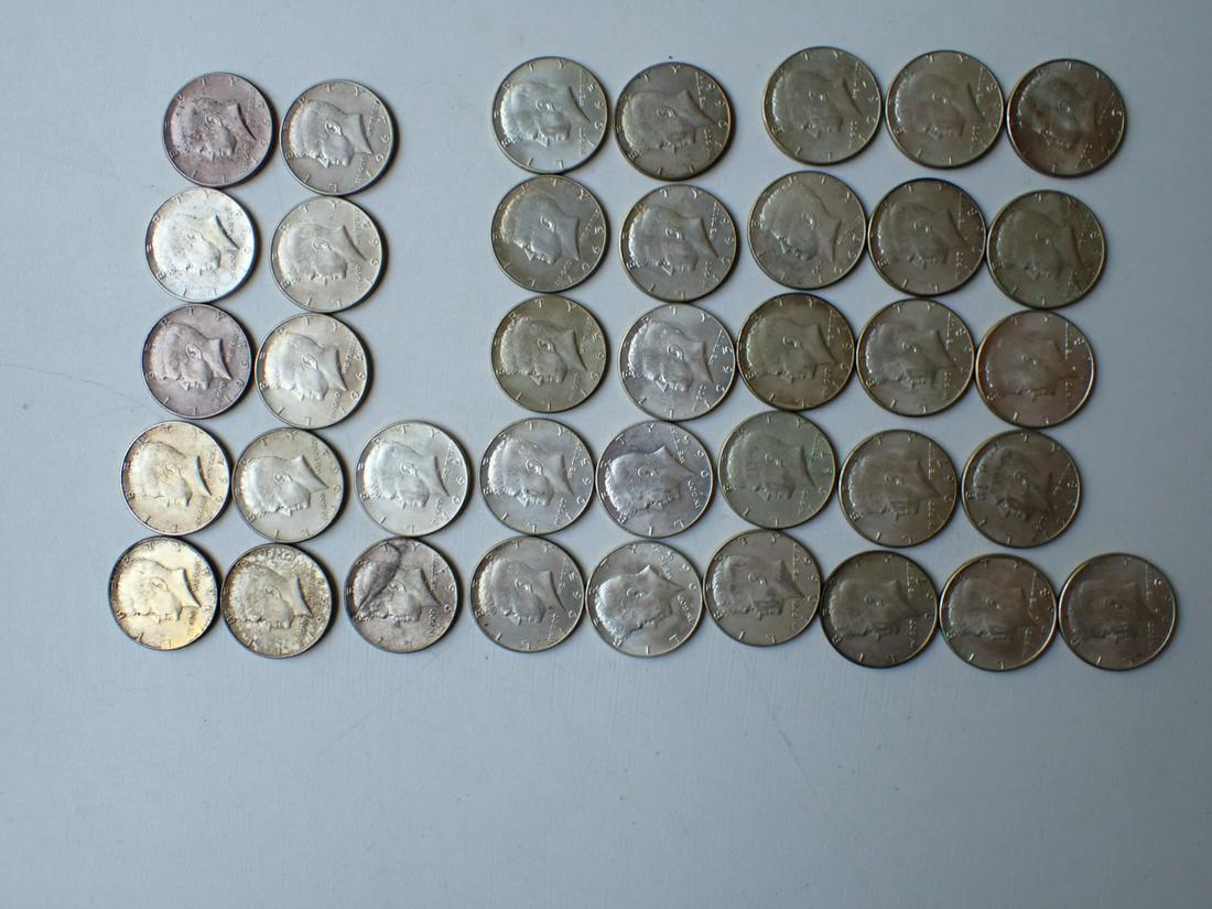 Kennedy Silver Half Dollars: (12) 1964 and (26) 40% Silver (1 of 7)