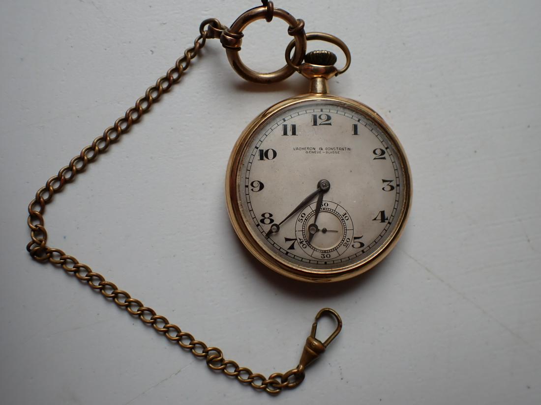 Vacheron & Constantin Geneve - Suisse 14K 21 jewel Watch: With Gold Filled Fob. (Clip Broken), S/N 368710. Please see photos for details and condition.