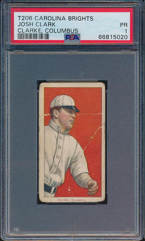 Josh Clark Carolina Brights T206 Baseball Card (1 of 2)