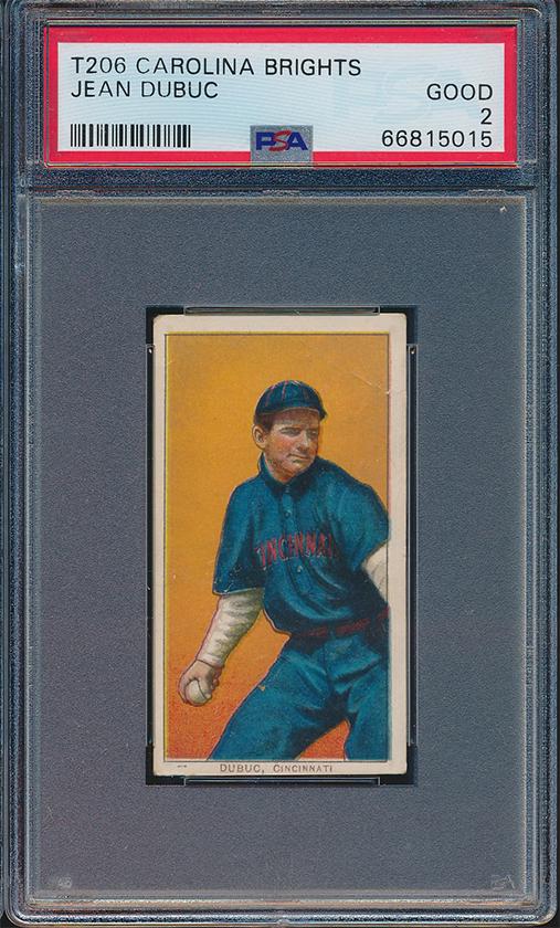 Jean Dubuc Carolina Brights T206 Baseball Card (1 of 2)