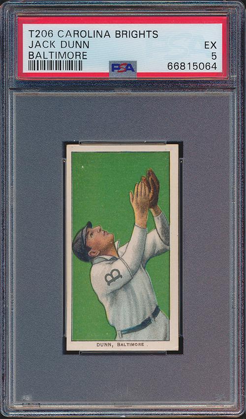 Jack Dunn Baltimore Carolina Brights T206 Baseball Card (1 of 2)