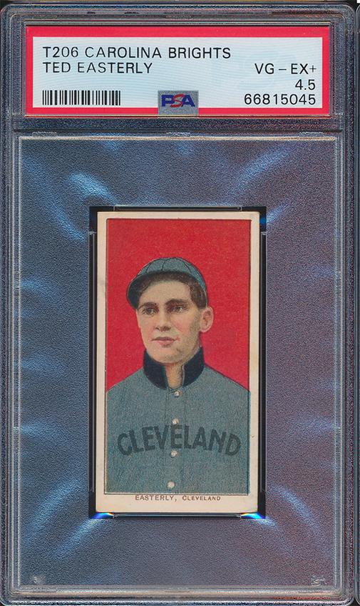 Ted Easterly Carolina Brights T206 Baseball Card: PSA VG - EX+ 4.5 Pop 4 - Please see photos for details and condition.