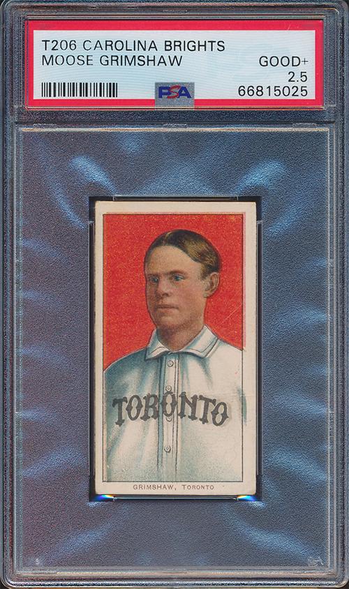 Moose Grimshaw Carolina Brights T206 Baseball Card (1 of 2)