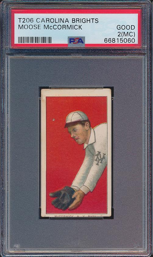 Moose McCormick Carolina Brights T206 Baseball Card (1 of 2)