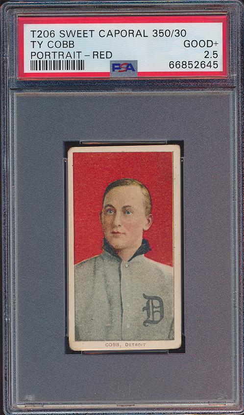 Ty Cobb HOF Portrait Red Sweet Caporal T206 Baseball Card (1 of 2)