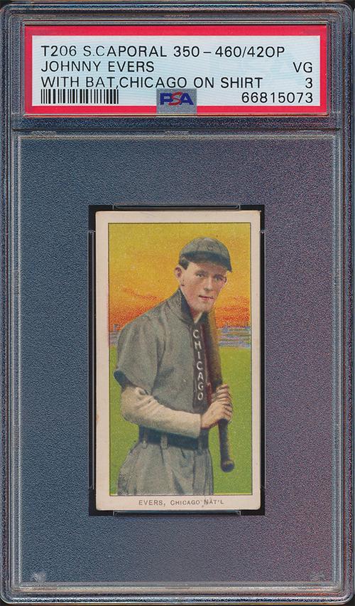 Johnny Evers with Bat, Chicago on Shirt Sweet Caporal T206 (1 of 2)