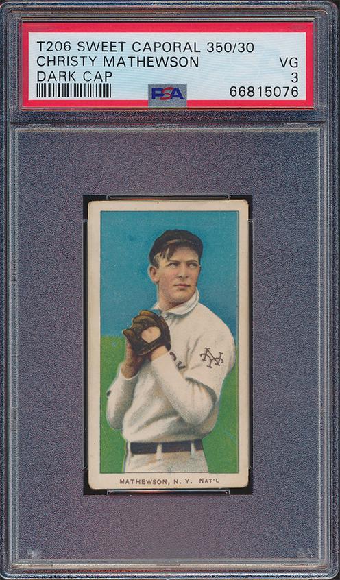 Christy Mathewson HOF Dark Cap Sweet Caporal T206 (1 of 2)