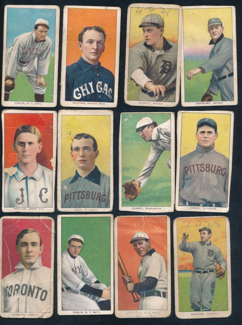 (12) T206 Baseball Cards - Sam Crawford Hall of Famer and Others (1 of 4)