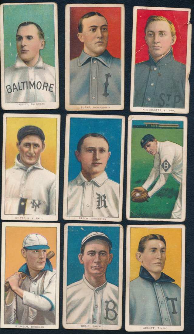 (9) T206 Baseball Cards. Sweet Caporal (1 of 2)