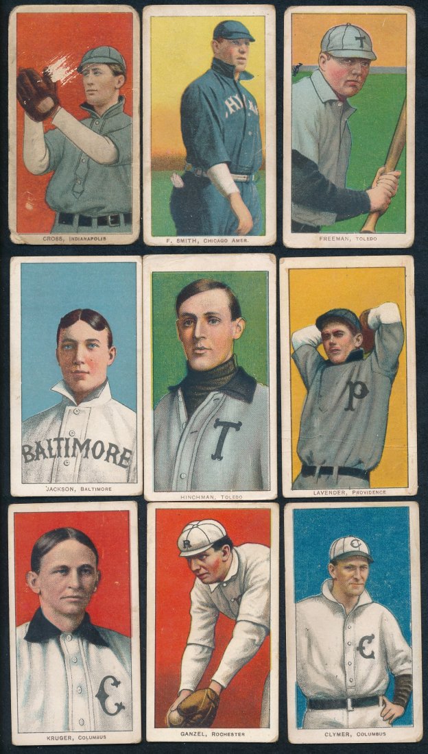 (9) T206 Baseball Cards. Sweet Caporal (1 of 2)
