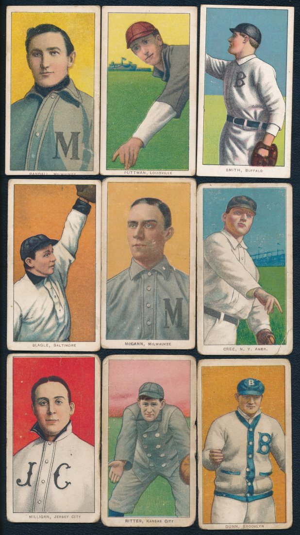 (9) T206 Baseball Cards. Sweet Caporal (1 of 2)