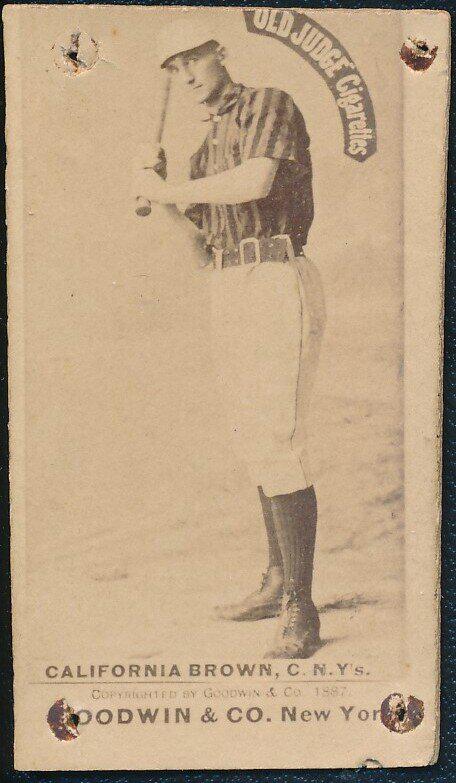 N172 Old Judge Baseball Card California Brown: Bat at Ready Pop 26 Please see photos for details and condition.