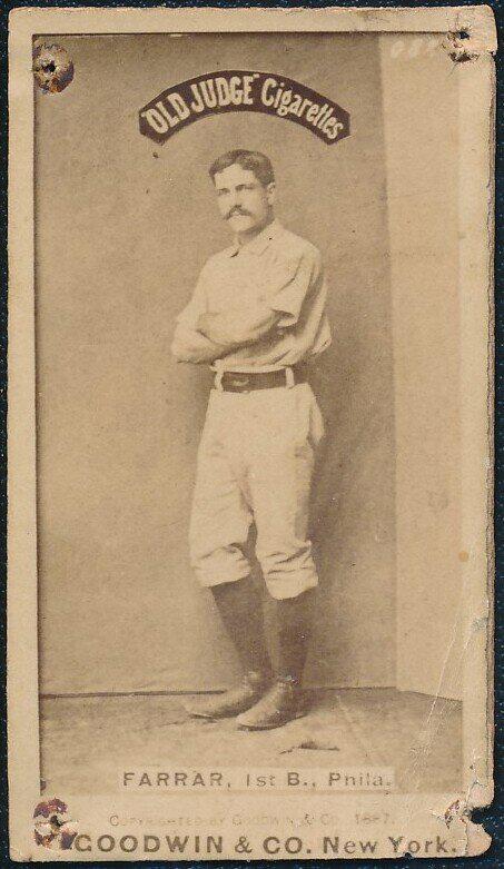 N172 Old Judge Baseball Card Sid Farrar (1 of 2)