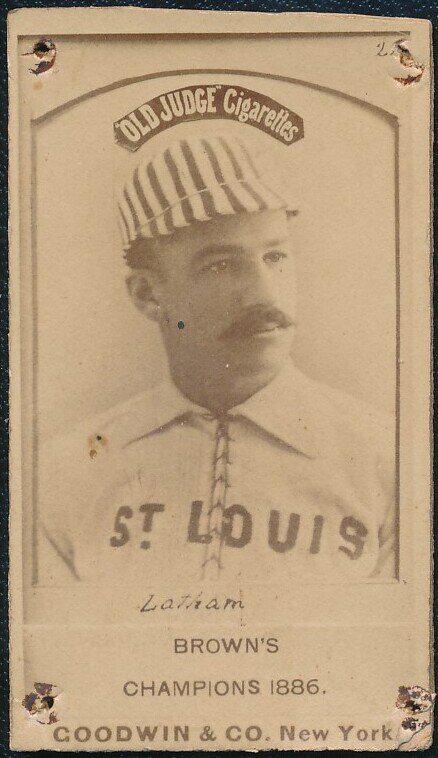 N172 Old Judge Baseball Card Arlie Lathamm (1 of 2)