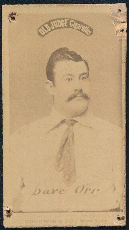 N172 Old Judge Baseball Cards Dave Orr - Spotted Tie Variation (1 of 2)