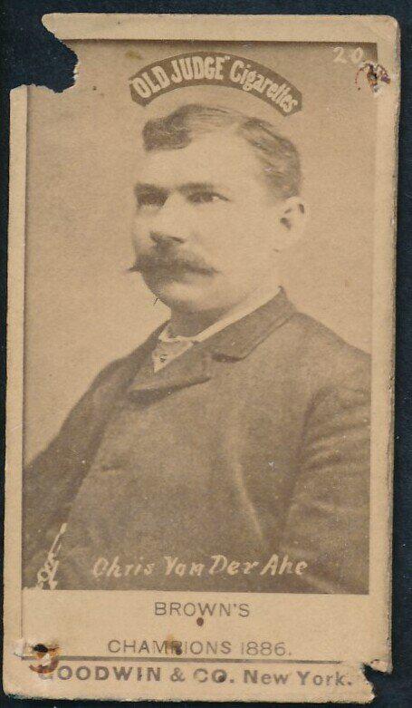 N172 Old Judge Baseball Card Chris Von Der Ahe (1 of 2)