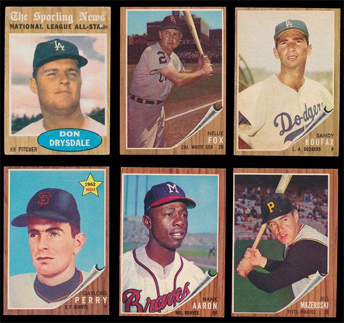 1962 Topps Baseball Lot of 102 cardswith many superstars (1 of 3)