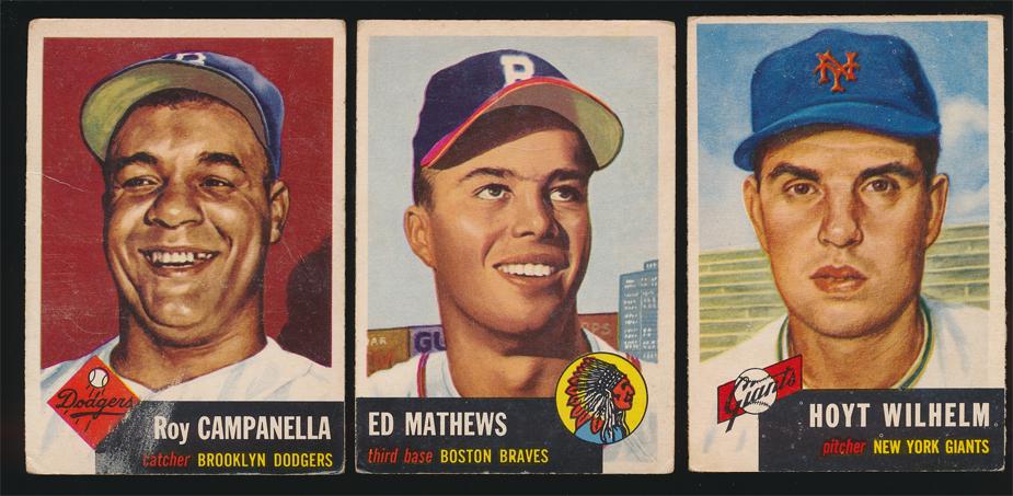 1953 Topps Baseball lot of 10 Different with Sueprstars (1 of 2)