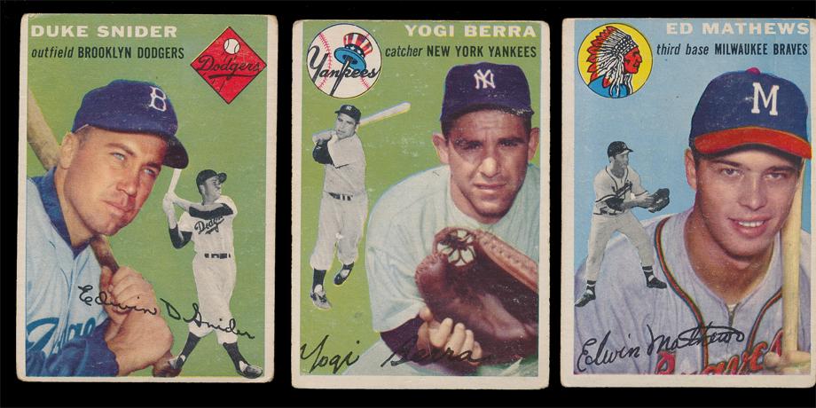 1954 Topps Baseball 9 Different with Sueprstars (1 of 2)