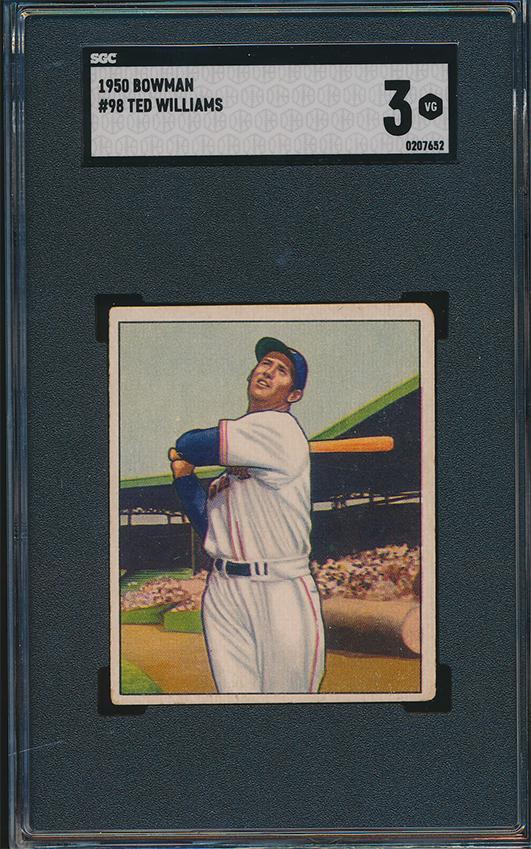 1950 Bowman Baseball #98 Ted Williams SGC 3 #0207632 (1 of 1)