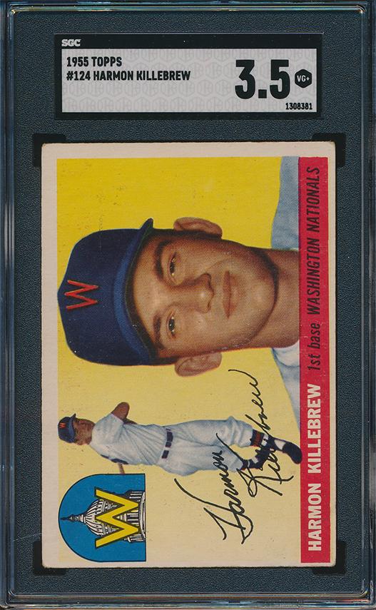 1955 Topps Baseball #124 Harmon Killebrew SGC 3.5 VG+ (1 of 1)