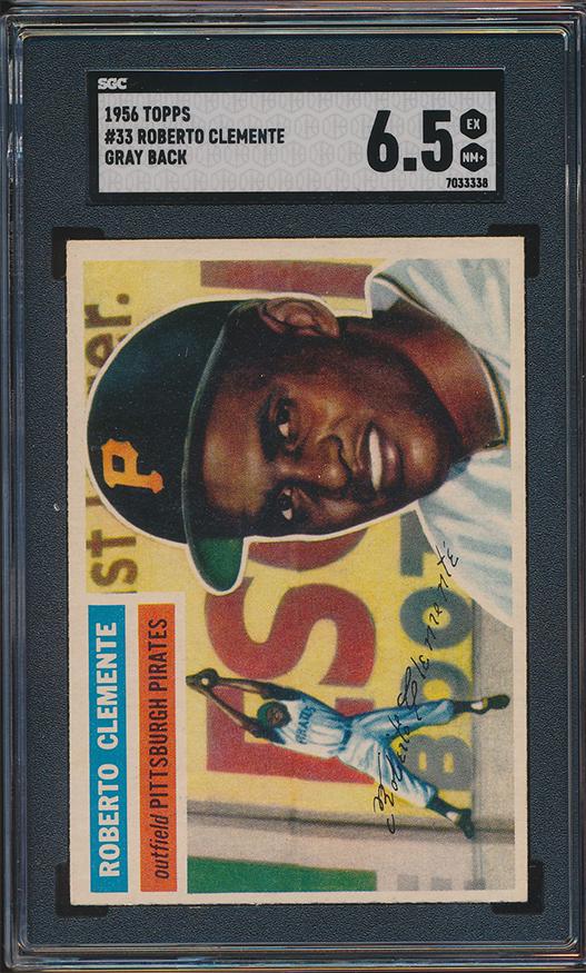 1956 Topps Baseball #33 Roberto Clemente Grey Back SGC 6.5 Ex/NM+ (1 of 1)