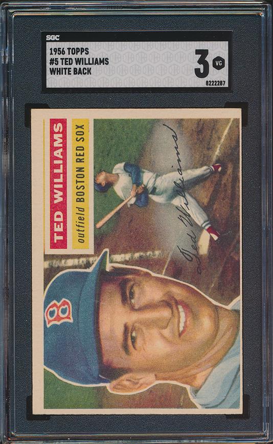 1956 Topps Baseball #5 Ted Williams White Back SGC 3 VG (1 of 1)