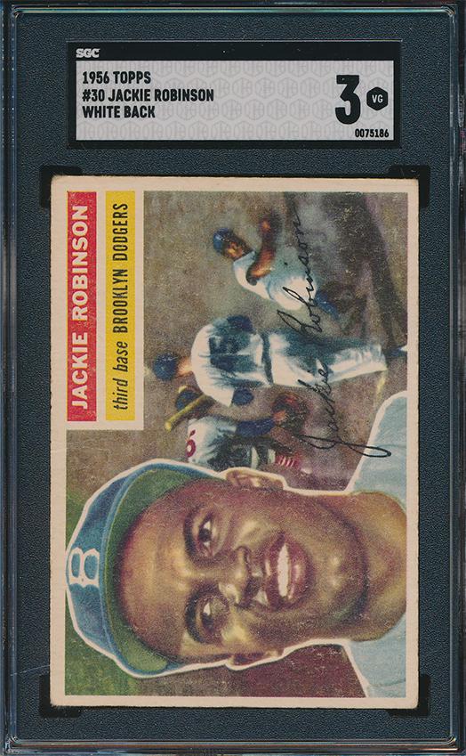 1956 Topps Baseball #30 Jackie Robinson White Back SGC 3 VG (1 of 1)
