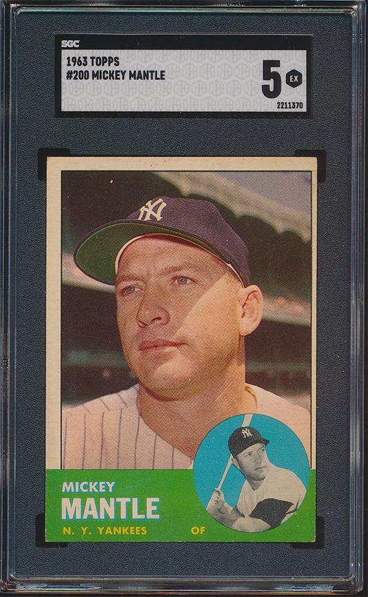 1963 Topps Baseball #200 Mickey Mantle SGC 5 Ex (1 of 1)