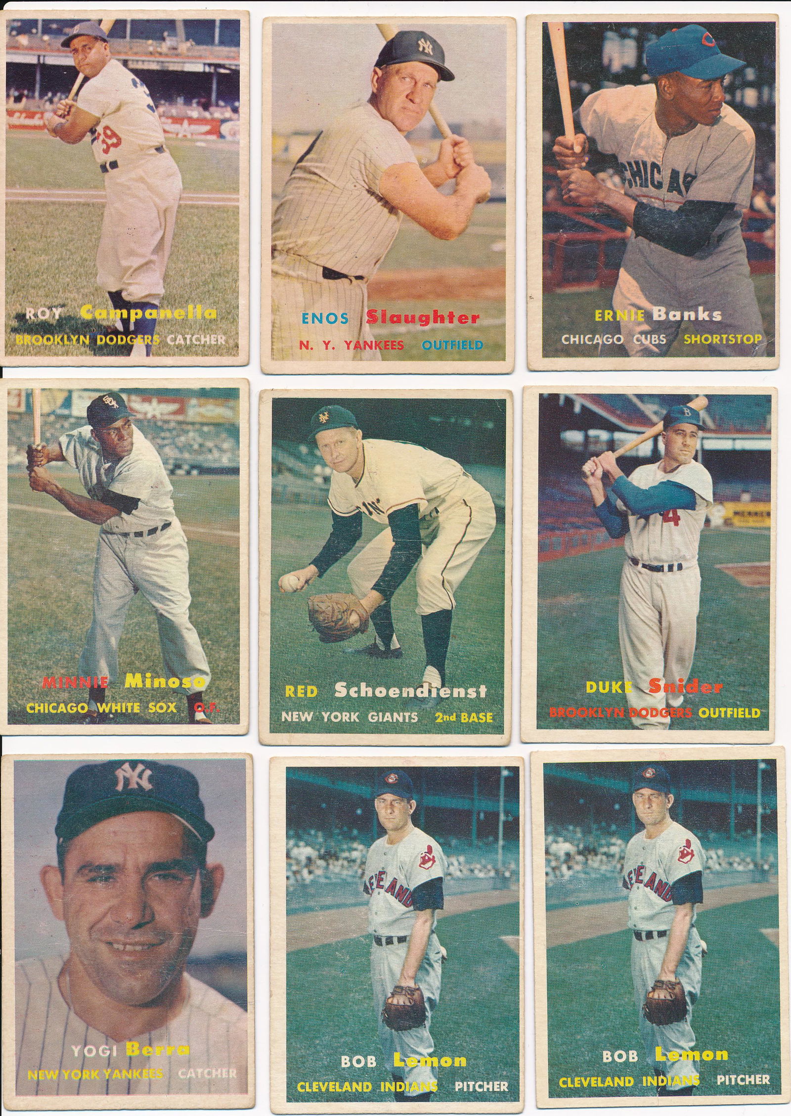 1957 Topps Hall of Famers including Sandy Kofax, Billy Martin and (1 of 11)