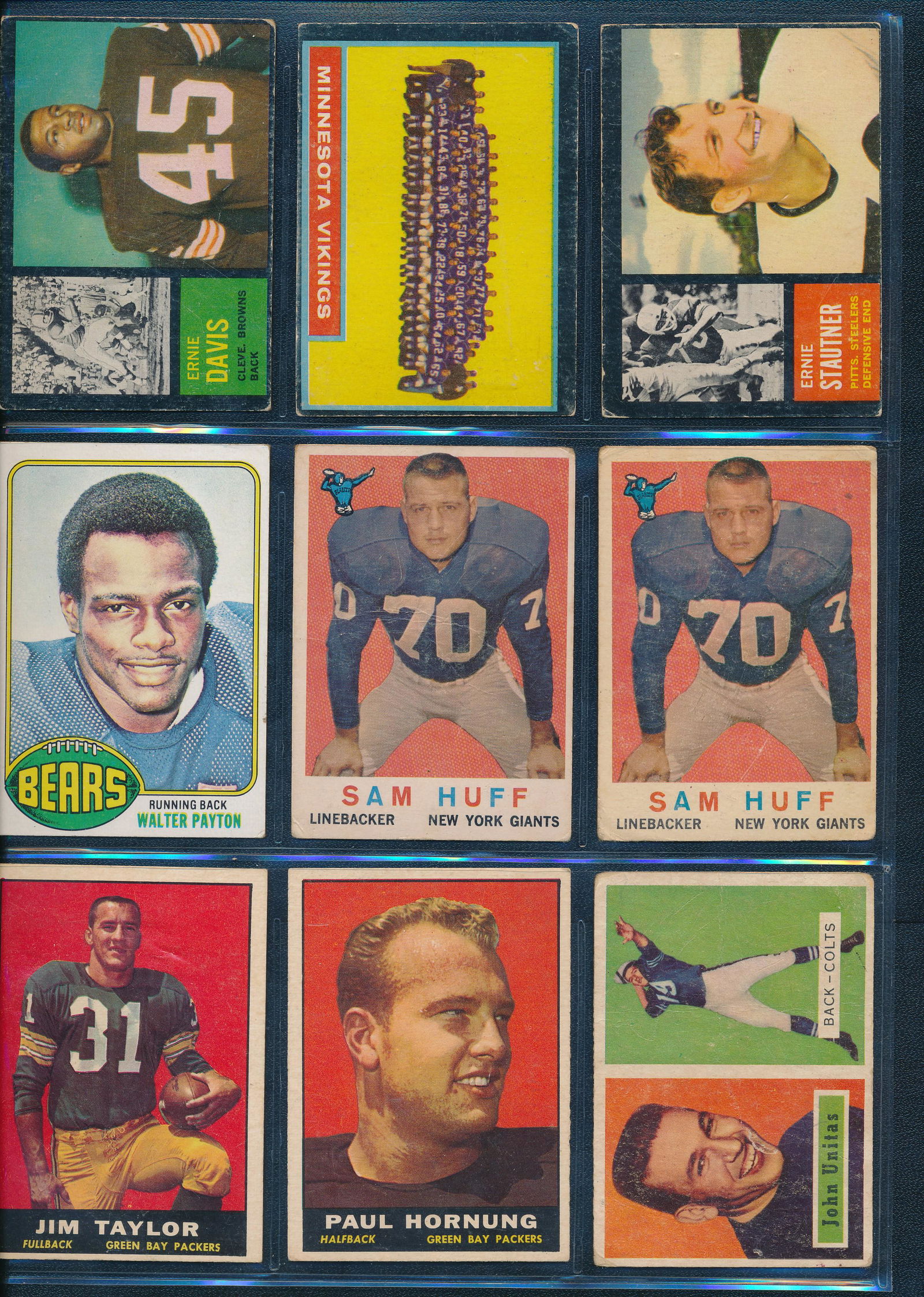Walter Payton and Johnny Unitas Rookie Cards & Other Football (1 of 6)