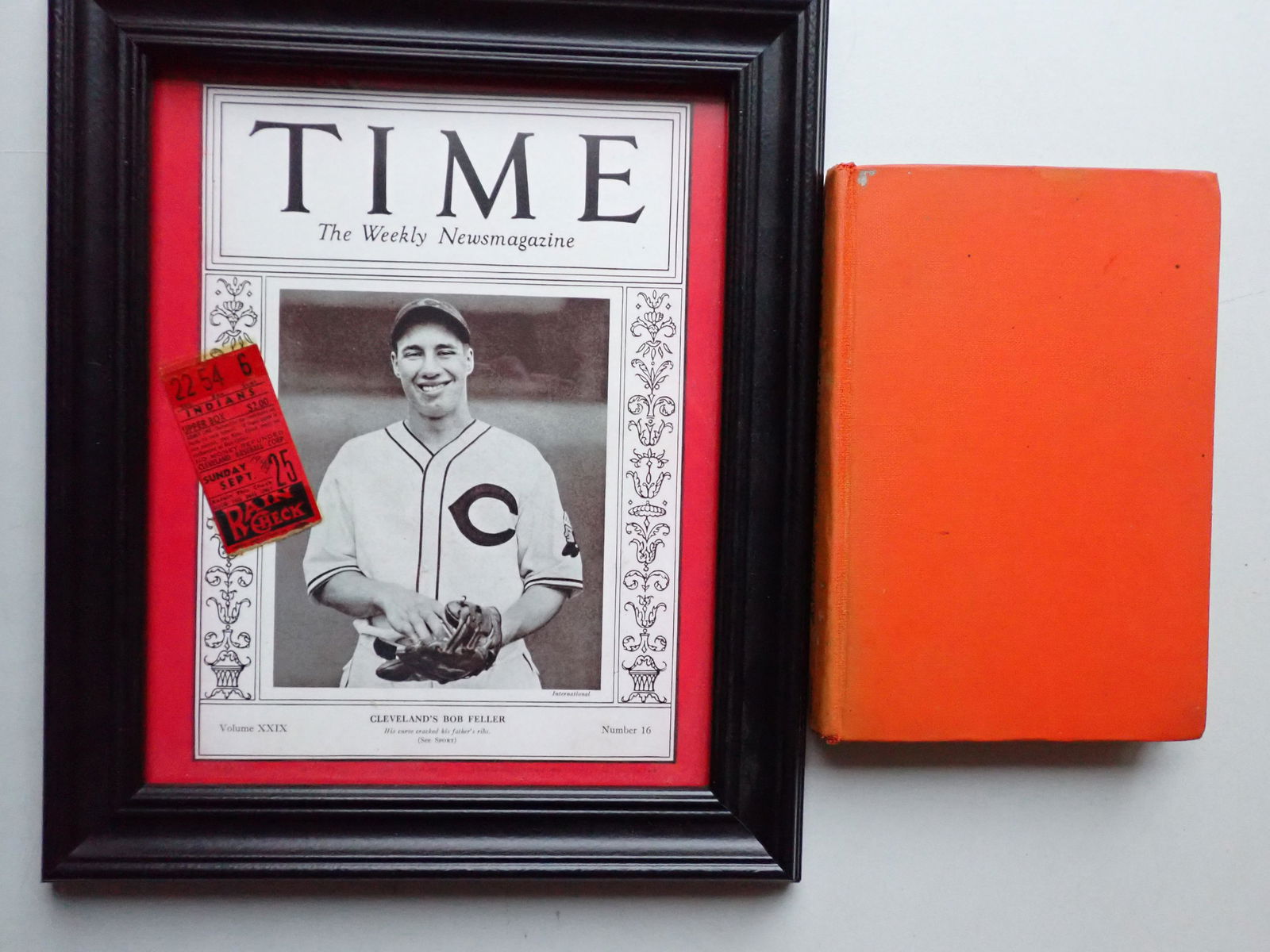 Bob Feller Signed Book, Ticket, & Magazine Cover (1 of 5)