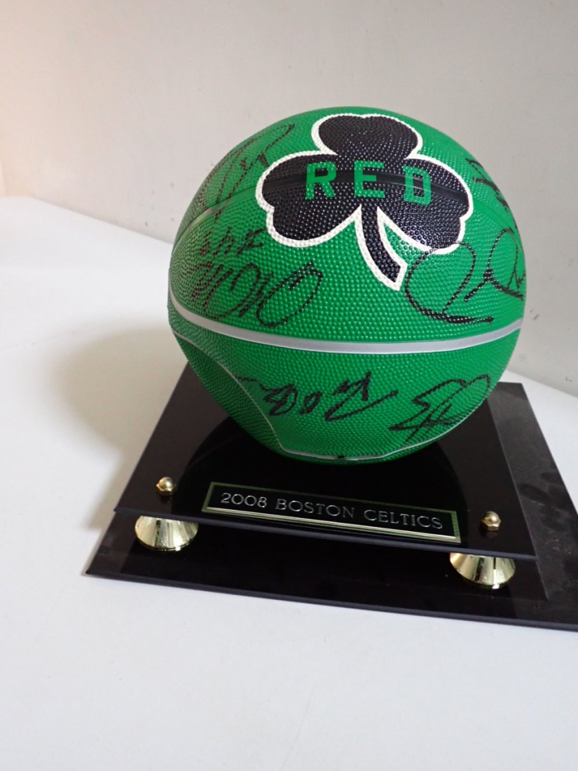 Boston Celtics Signed 2008 Basketball with Boston Celtics COA: Certificate of Authenticity. Please see photos for condition and details
