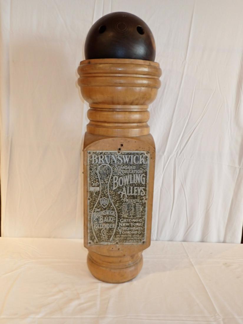Brunswick Wooden Bowling Ball Holder Patent 1911 - 1916 (1 of 12)