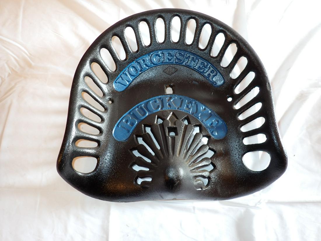 Antique Buckeye Tractor Seat, Worcester  - Cast Iron (1 of 4)