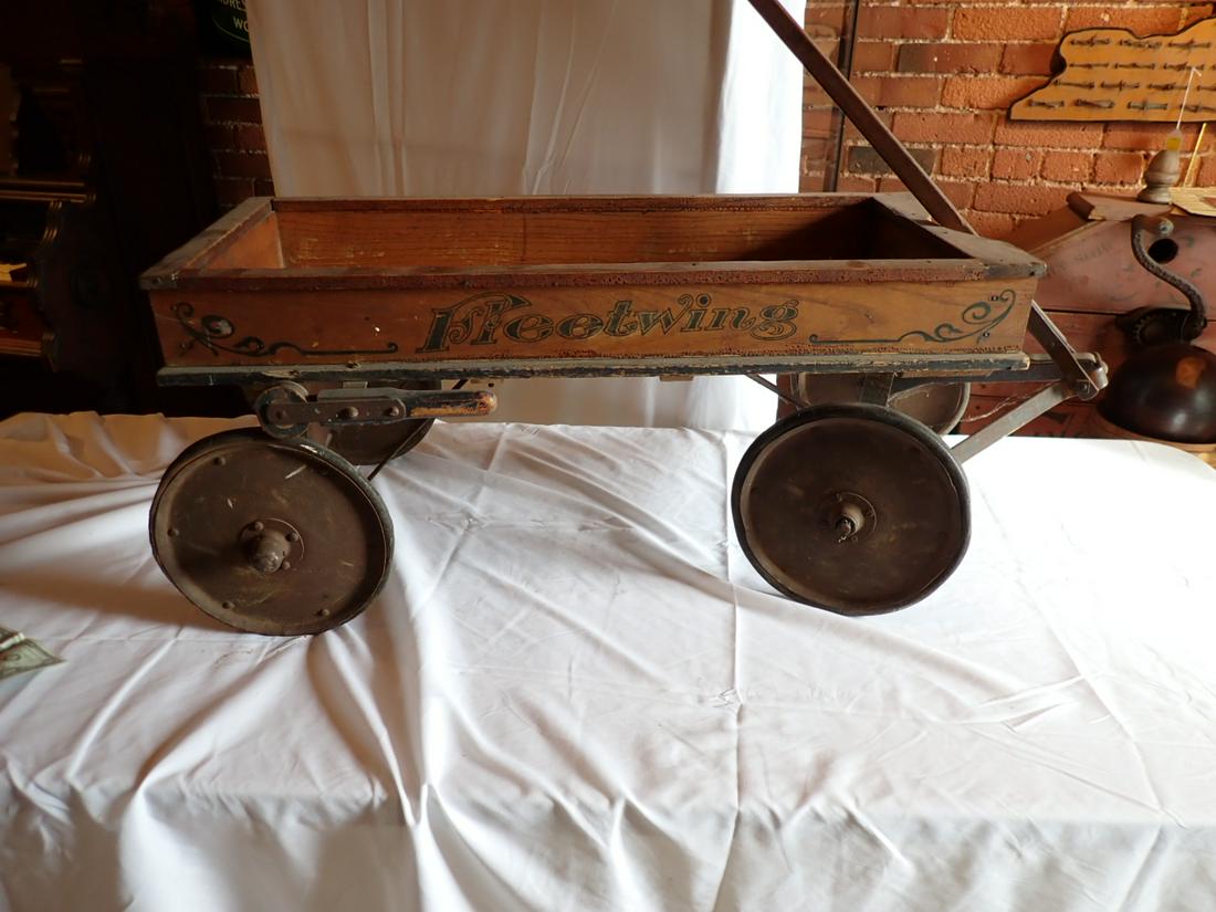 Fleetwing Wooden Wagon With Brake Antique (1 of 10)