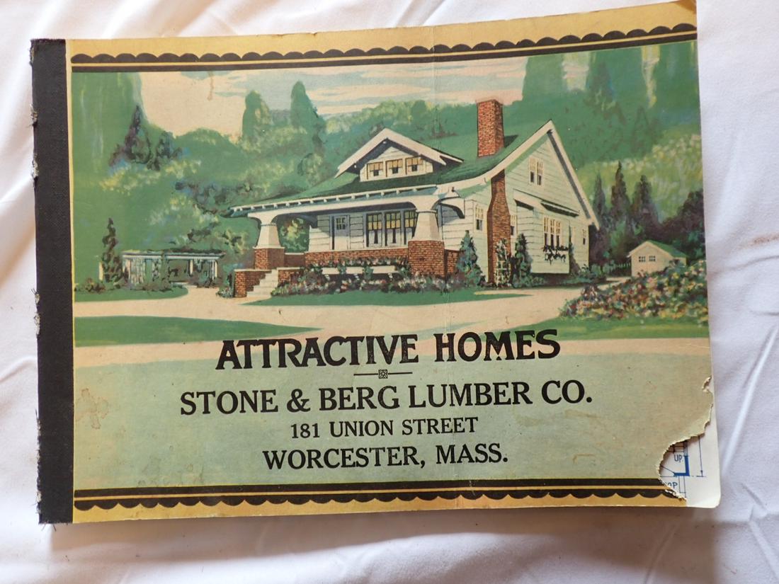 Stone & Berg Lumber Co. 1925 Attractive Homes Worcester: Catalog - Torn rear cover - some rips on front. Please see photos and come to the 2 day preview for condition.