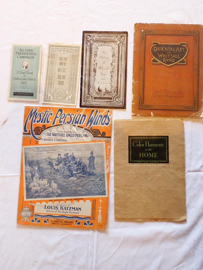 Whittal Oriental Rugs Catalog, Pamphlets, Sheet Music and (1 of 12)