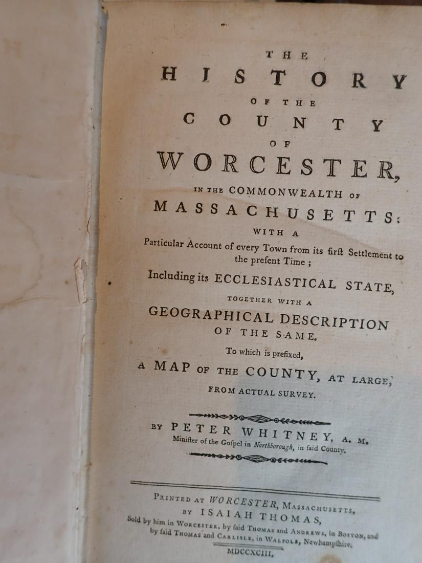 History of the County of Worcester 1793 (1 of 8)
